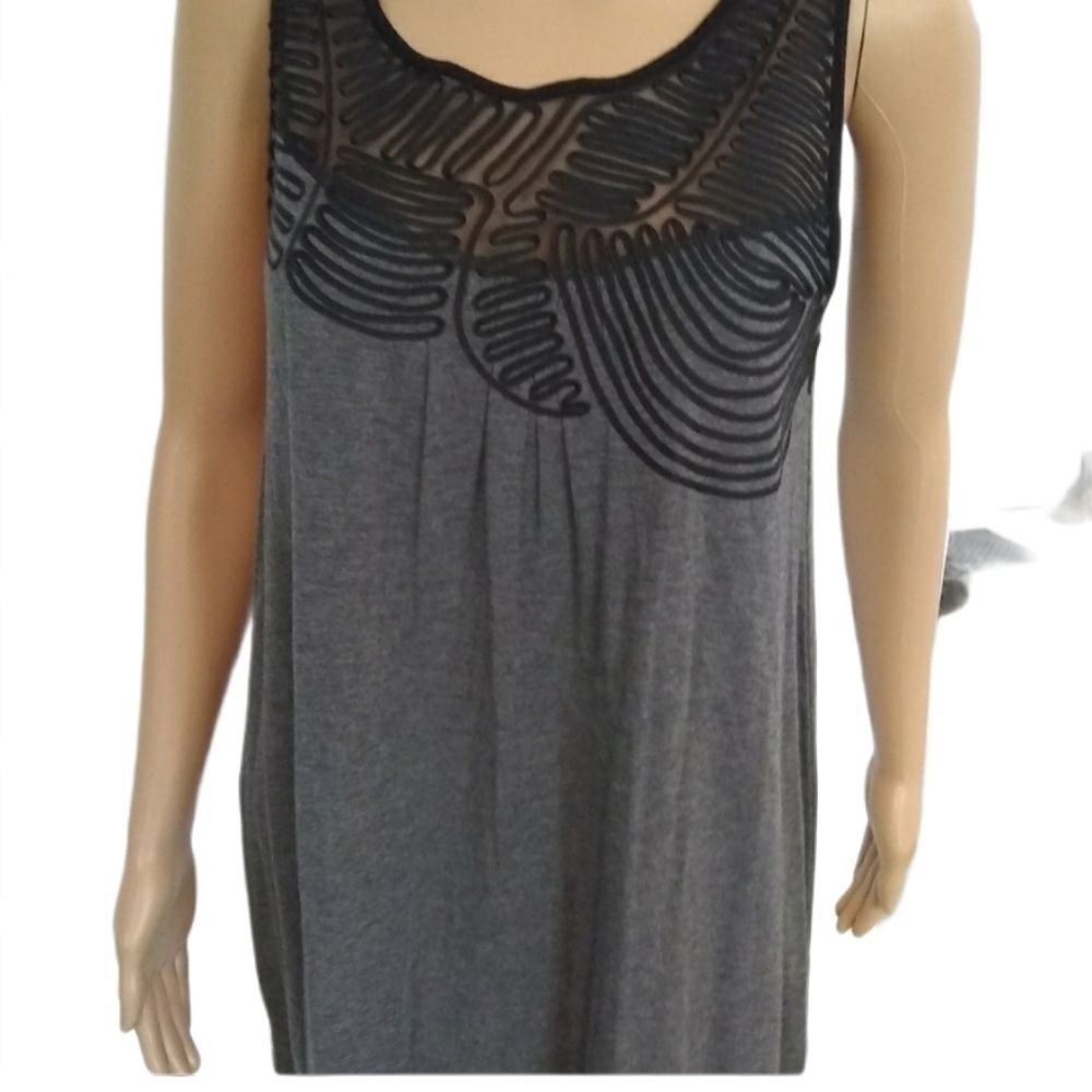 Black Label Saks Fifth Avenue Shirt Sleeveless Gray Black Womens Size Medium